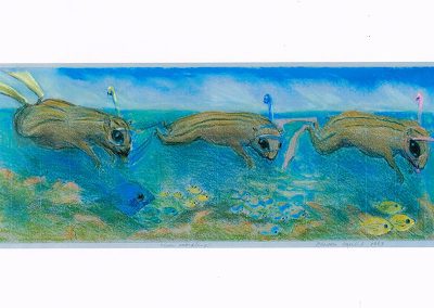 Pastel sur papier, 1995 15,5 x 40 cm (6 x 15,7 po) À VENDRE